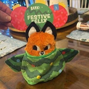 NWT Barkbox Festive Felix large dog (50+ lbs) toy-2 separate toys-a fox & a tree